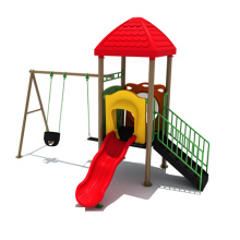 Hot Sale Children Outdoor Plastic Slide Swing Set, Play House Plastic Slide Playground